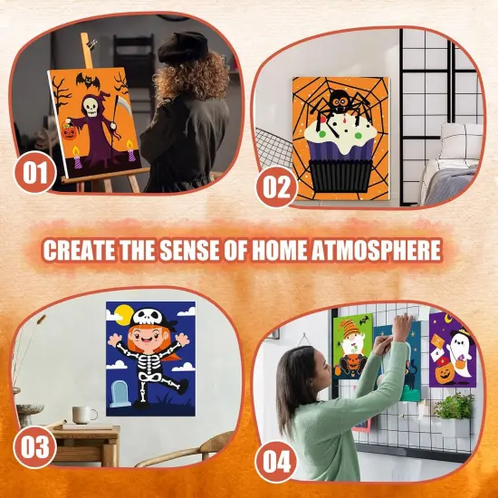 20 Pcs Stretched Pre Drawn Canvas Afro Queen Black Art(Halloween) {1}