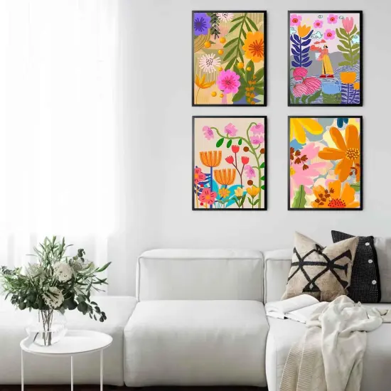 4 Pack Colorful Flowers Paint by Numbers Kit - 24x30 Inches {3}