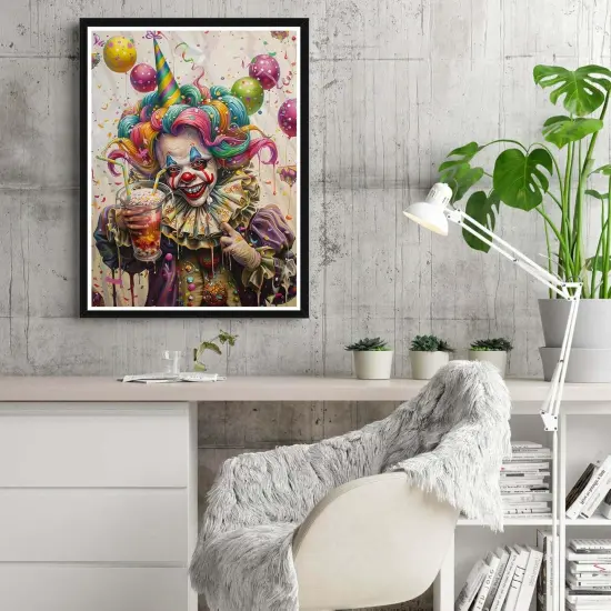 DIY Diamond Art Kits for Adults Clown, Boy Full Drill Round Rhinestone Diamond Painting Kits, Cross Stitch Embroidery Canvas for Crafts Home Wall Decor 30x40cm {4}