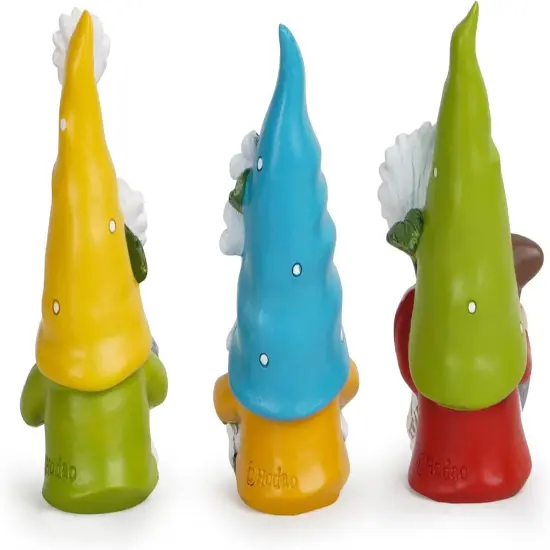 3 Pcs 3.5''H Spring Gnomes Garden Pointed Hat Flowers Gnome Decorations Handmade Tomte Elf Summer Resin Gnomes Figurines Spring Decorations for Home Table Decor Gifts {3}