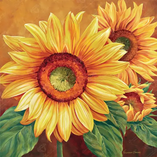 Sun Floral Sunflower Diamond Painting Kit, 13" x 13" (32.8 x 32.8 cm) {1}