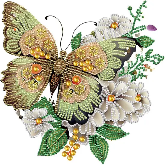 Diamond Painting Kits for Adults Butterfly, 5D Special Shape Diamond Art Kits for Beginners, Crystal Rhinestones Diamond Painting for Home Wall Decoration Gift 12&times;12inch, Flower {1}