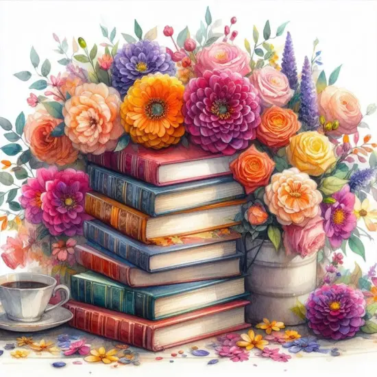 Diamond Painting Kits for Adults, 5D DIY Books Diamond Art Kits for Beginners, Full Drill Diamond Painting Kits for Home Wall Decor, Flower, 12x12 Inch {1}