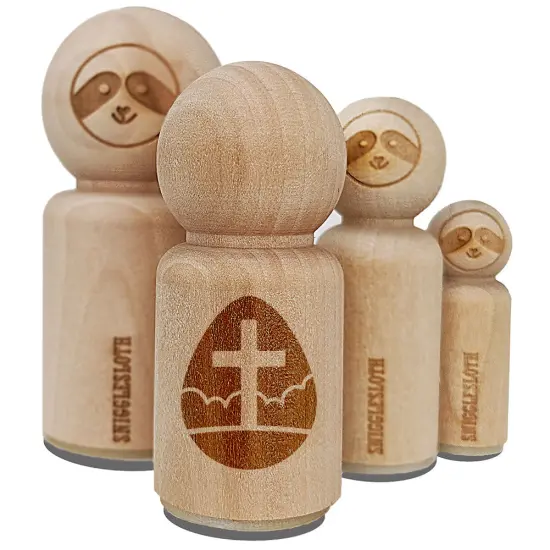 Easter Egg Christian Cross Cloudy Sky Rubber Stamp for Stamping Crafting Planners {2}