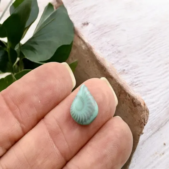 *12* 12x11mm Matte Turquoise Laser Etched Briolette Beads {4}