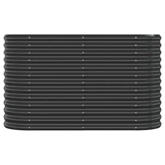vidaXL Garden Raised Bed Powder-coated Steel 44.9"x15.7"x26.8" Anthracite {3}