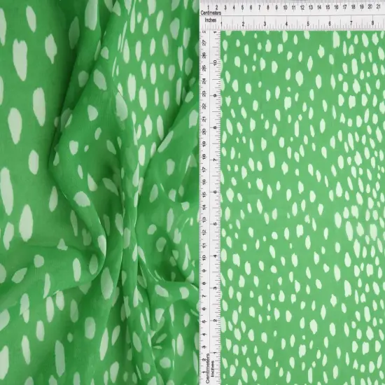 1 Yard Lightweight Animal Print Cotton Chiffon Fabric 70 GSM, 57/58&Prime; Wide IVORY/BLK {6}