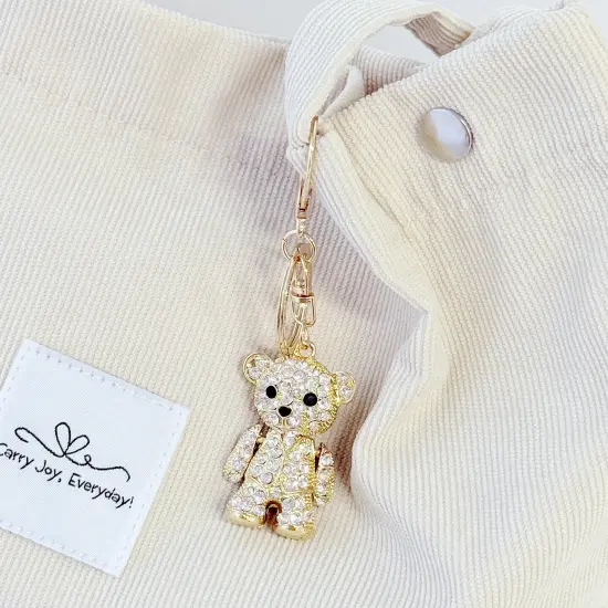 Wrapables Crystal Bling Keychain, Keyring Purse Handbag Pendant Charm, Teddy Bear {4}