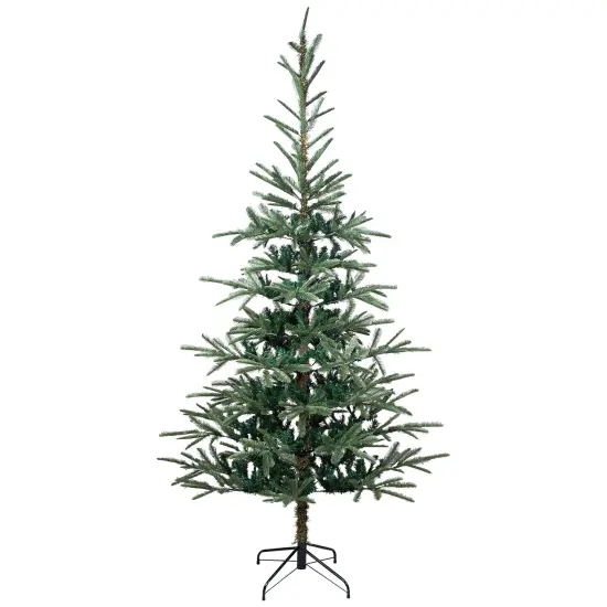 Northlight Real Touch™️ Slim Nordmann Fir Layered Artificial Christmas Tree - 6.5' - Unlit Green {3}