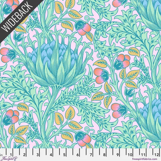 Artichoke Sateen Wideback (108 Inch) in Lavender (qbkw001.lavender) | Kaffe x Morris and Co. | The Original Morris & Co | Free Spirit {1}