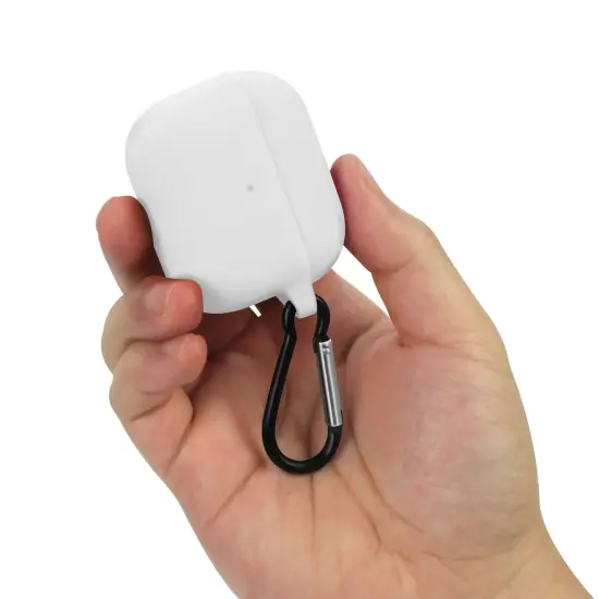 Insten Silicone Case Compatible with Airpods 3 3rd Gen 2021 Earbuds Protective Cover, Front LED Visible, with Carrying Keychain for Girls Women Boys Men, White {4}