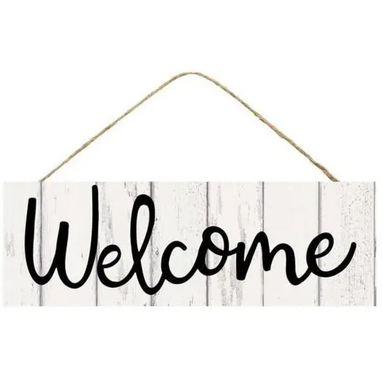 15" Wooden Sign: Rustic Welcome Fence {1}