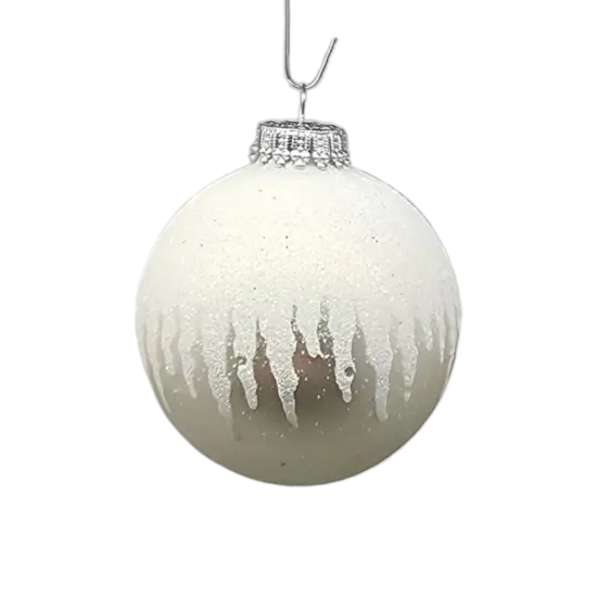 Krebs Value Glass Ball 4 pack - Icicle Drip on Silver {2}