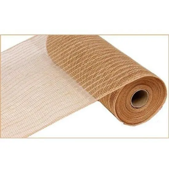 10" Burlap Poly Jute Mesh Ribbon Natural (10 Yards) {1}