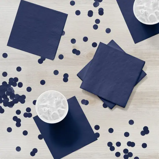1200 pc Bulk Navy 2 Ply Beverage Napkins {3}