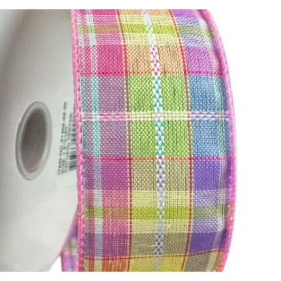 1.5" Pastel Plaid Kennedy Ribbon: Pink (10 Yards) {3}