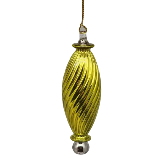 Shiny and Cute Egyptian Glass - Sculpted Oval - Yellow {1}