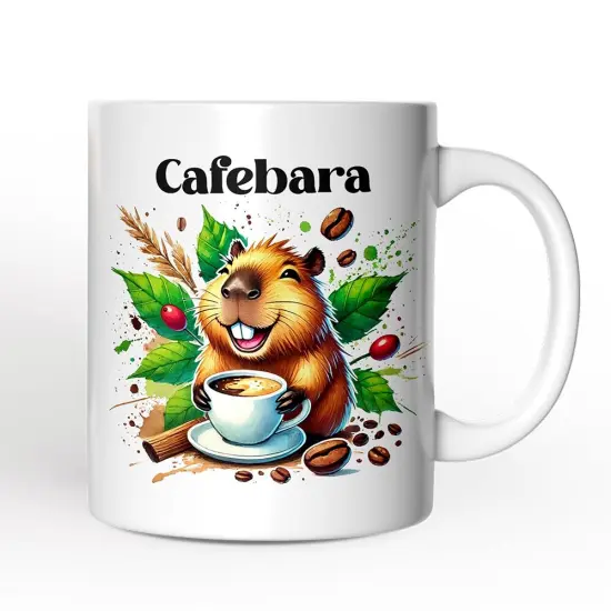Cafebara Mug, Coffee and Capybara Lover Gift {1}