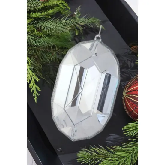 6.5" Acrylic Oval Jewel Ornament: Clear {2}