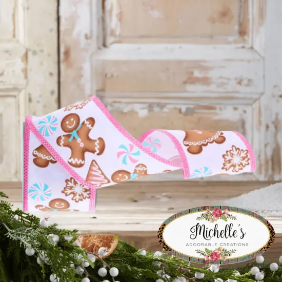 2.5" Gingerbread Royal Ribbon: White (10 Yards) {3}