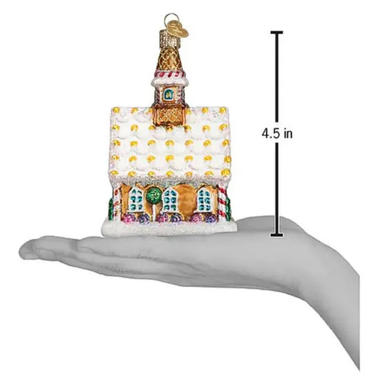 Old World Christmas 4.25 In Gingerbread Church Tree Ornament , Ornament Candycanes Multicolored {4}