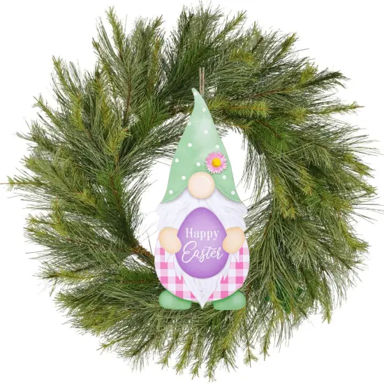 13" Wooden Gnome Shaped Sign: Easter Gnome {3}