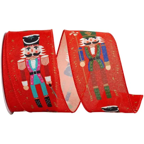 2.5" Nutcracker Scroll Ribbon: Red (10 Yards) {1}