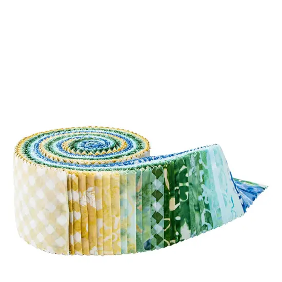 Expressions Batiks 2.5" Strip Roll (Jelly Roll / Rolie Polie) in Watercolor Daisies by Beverly McCullough for Riley Blake (RP-23246-40) {2}