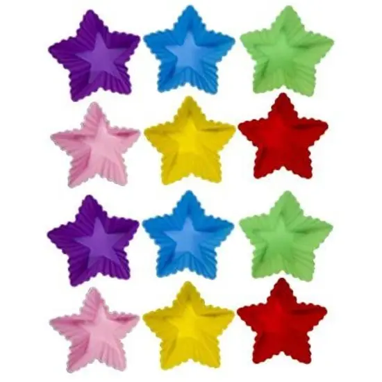 Reusable Silicone Baking Cups, Star Cupcake Liners (3 in., 12 Pack) Multicolor {3}