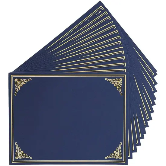 Paper Junkie 24 Pack Certificate Holder Letter-Sized Diploma Cover - Navy Blue {1}