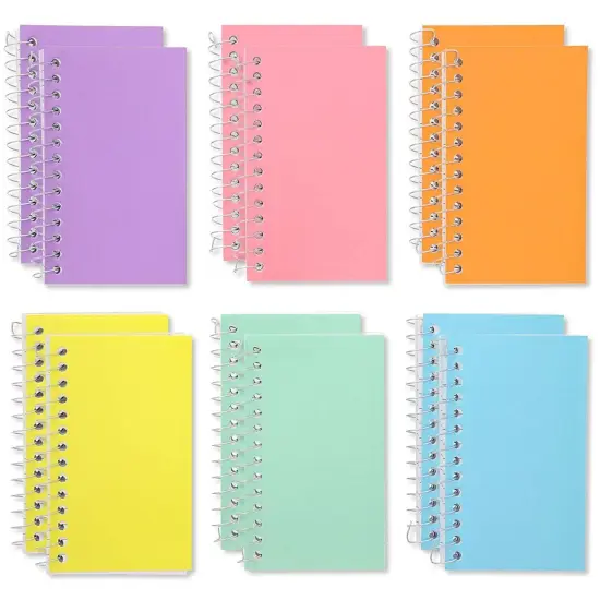 Paper Junkie 12-Pack Small Spiral Notebook 3x5, 40 Sheets, 80 Pages Per Notepad, College Ruled Lined Paper for Office Supplies, Classroom Notes, Students, Teachers, Nurses (6 Pastel Colors) Multicolor {1}