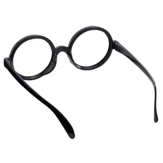 24 Pack Nerd Glasses Party Supplies, Round Black Wizard Glasses for Cosplay, Costumes {7}