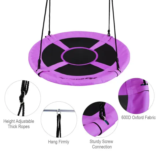 40 Inch Flying Saucer Tree Swing Indoor Outdoor Play Set Purple {5}