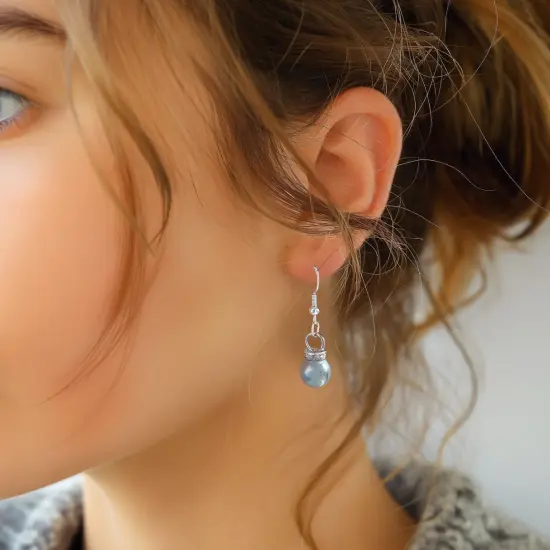 Wrapables Round 10mm Round No Holes Faux Pearls, Imitation Pearls for Jewelry Making (Set of 50), Blue Gray {3}