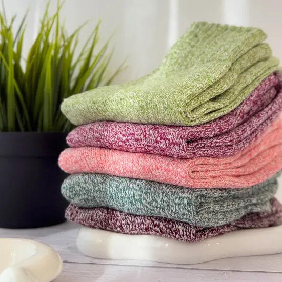 Wrapables Women's Wool Blend Frosted Winter Quarter Socks (Set of 5) {6}