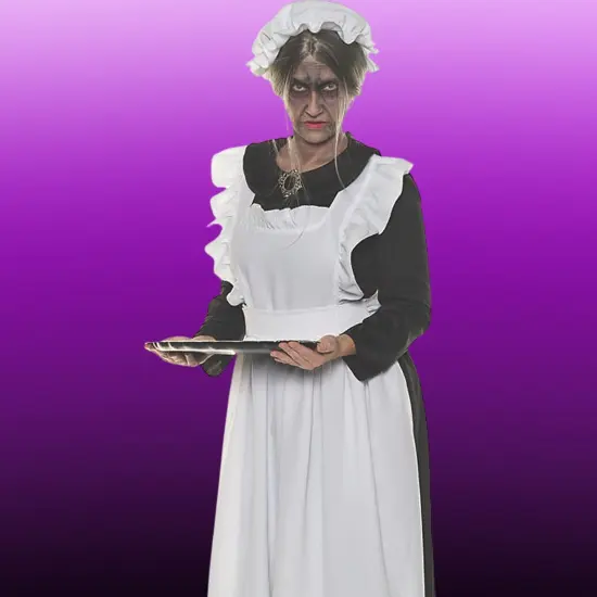 Old Maid Adult Costume with Full Length Dress and Apron {3}
