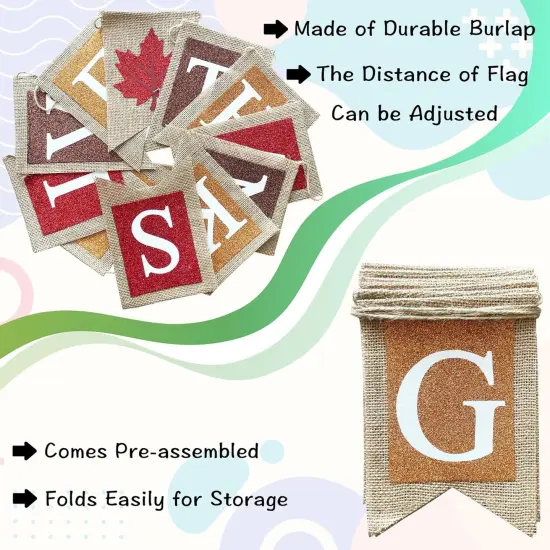 Burlap Give Thanks Banner Decoration {3}