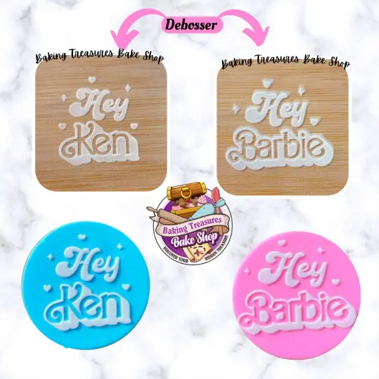 Hey DollBarbie & Hey Ken 2 pc Acrylic Debossers {1}