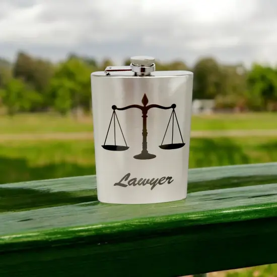 8oz Lawyer Stainless Steel Flask {2}