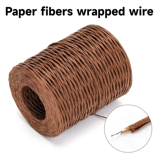 Floral Wire Craft Florist Wire 2 MM 656 Feet Floral Tape for DIY Craft, Flower Bouquets, Art Craft Projects, Gift Wrapping, Wreath(Brown) {3}