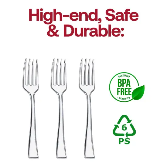 Clear Mini Plastic Disposable Tasting Forks (960 Forks) {4}