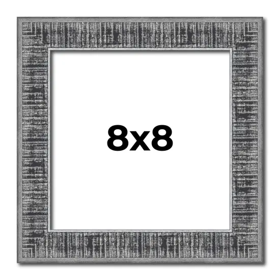 Square Distressed Black Picture Frame - UV Acrylic, Foam Board Backing, Hanging Hardware {1}