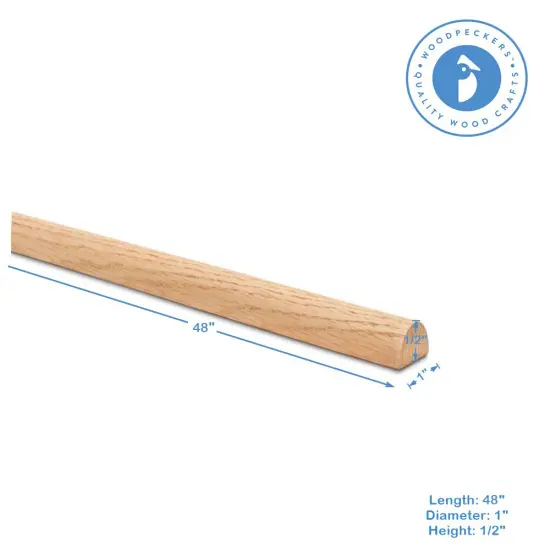 Split Oak Wood Dowel Rods 48" Long, Unfinished for DIY Refacing | Woodpeckers {4}