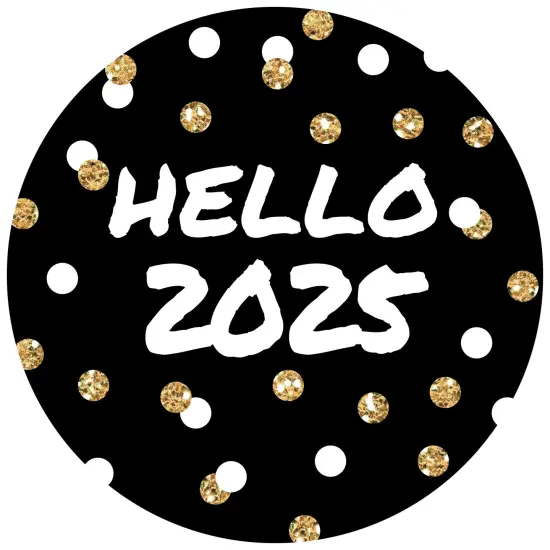 Big Dot of Happiness Pop, Fizz, Clink! - 2025 New Year's Eve Party Circle Sticker Labels - 24 Count {1}