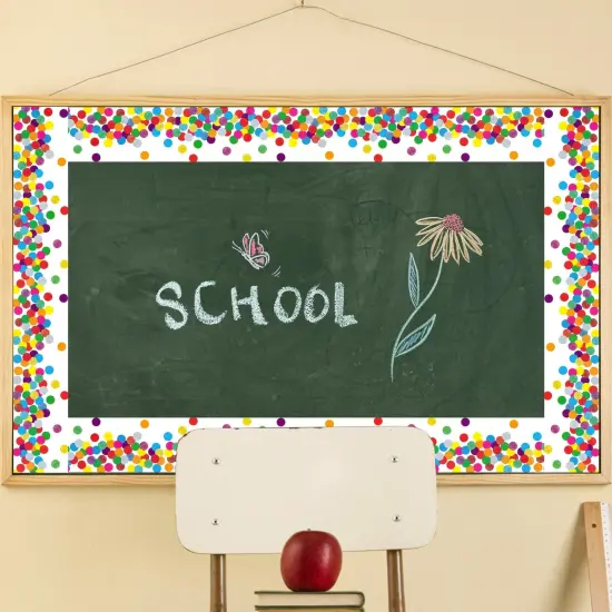 Wrapables 60 Feet Bulletin Board Borders, Adhesive Decorative Trim Stickers, Dots {3}