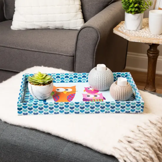 Northlight Vintage Style Owl Rectangular Serving Trays - 19" - Set of 3 White {4}