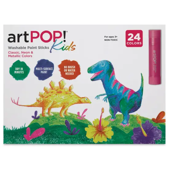 artPOP! Kids Washable Tempera Paint Sticks, Set of 24 Classic, Metallic, and Neon Colors, Twistable Solid Tempera Paint for Kids, Quick Drying, Non-Toxic, Mess Free, Multi-Surface Poster Paint {3}