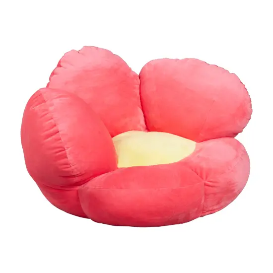 Flower Cozy Cushion, Floor Pillow Bright Pink {1}