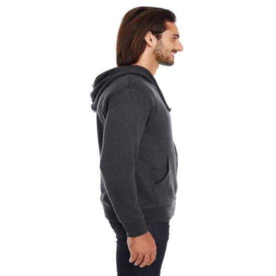 Unisex Triblend French Terry Full-Zip BLACK HEATHER {3}