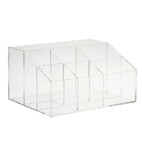 7 Compartment Desktop Organizer, Clear Acrylic Pen Holder (8.7 x 6.5 x 4.52 In) {3}